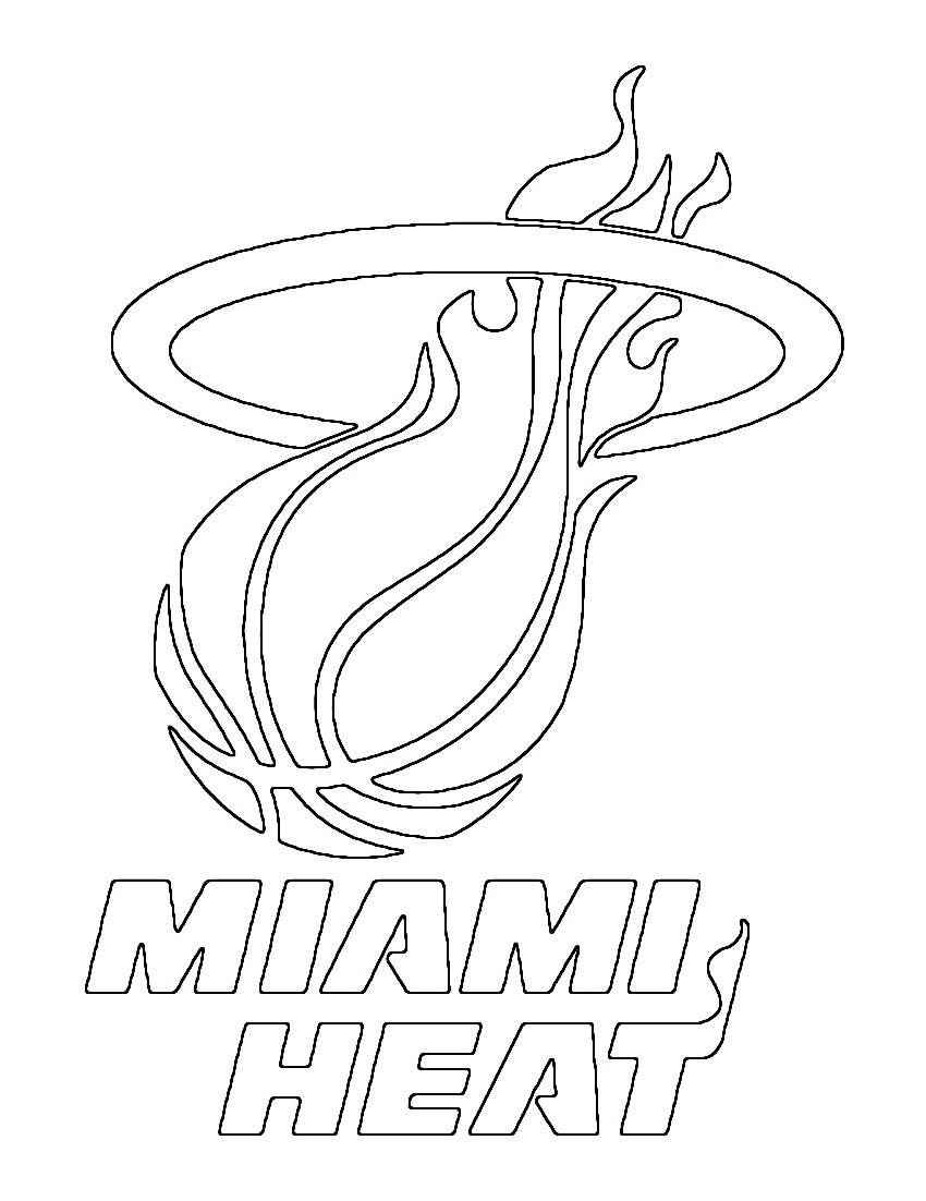 nba miami heat logo coloring page