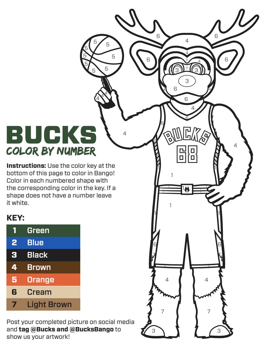 milwaukee bucks coloring pages by number