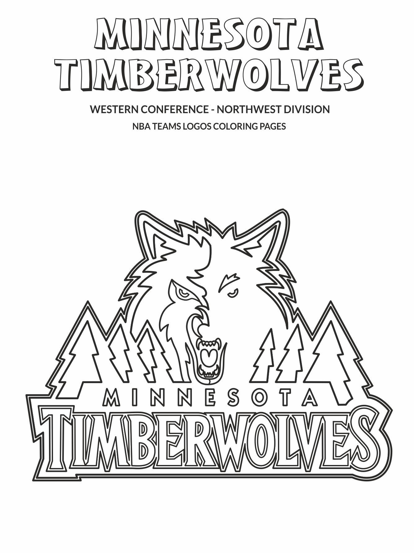 minnesota timberwolves logo coloring pages