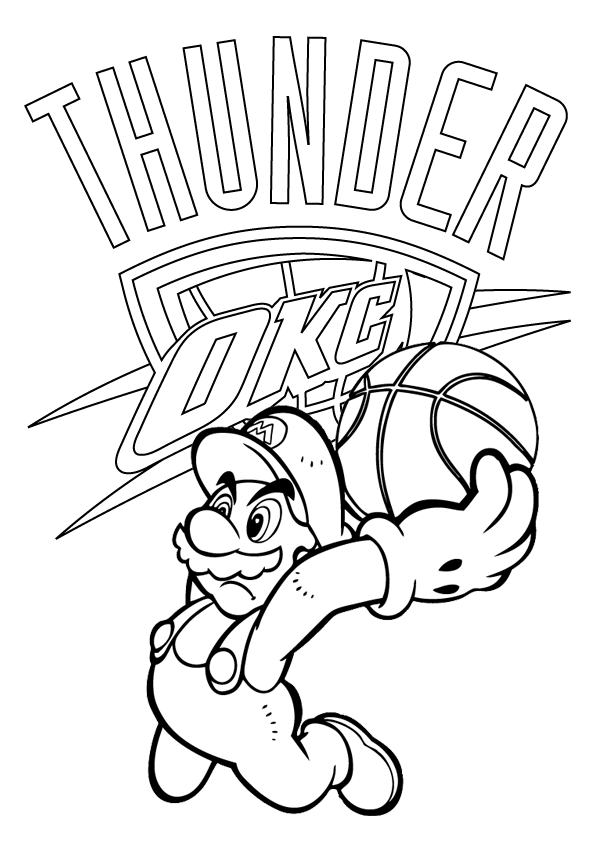 oklahoma city thunder coloring pages for kids