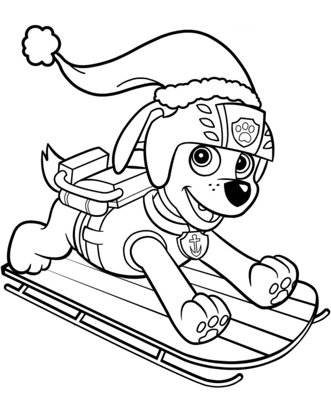 paw patrol sledding coloring pages