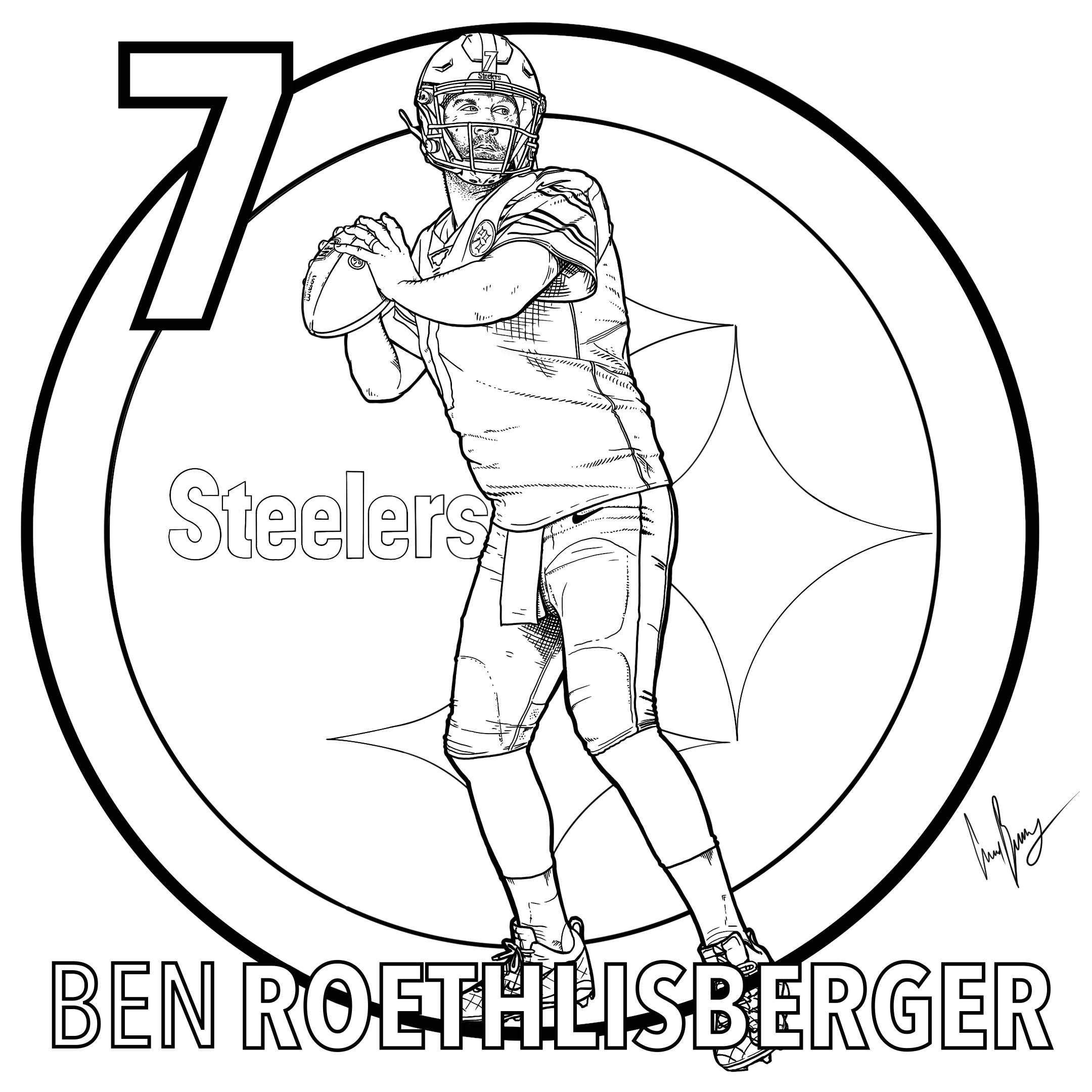 pittsburgh steelers player coloring pages