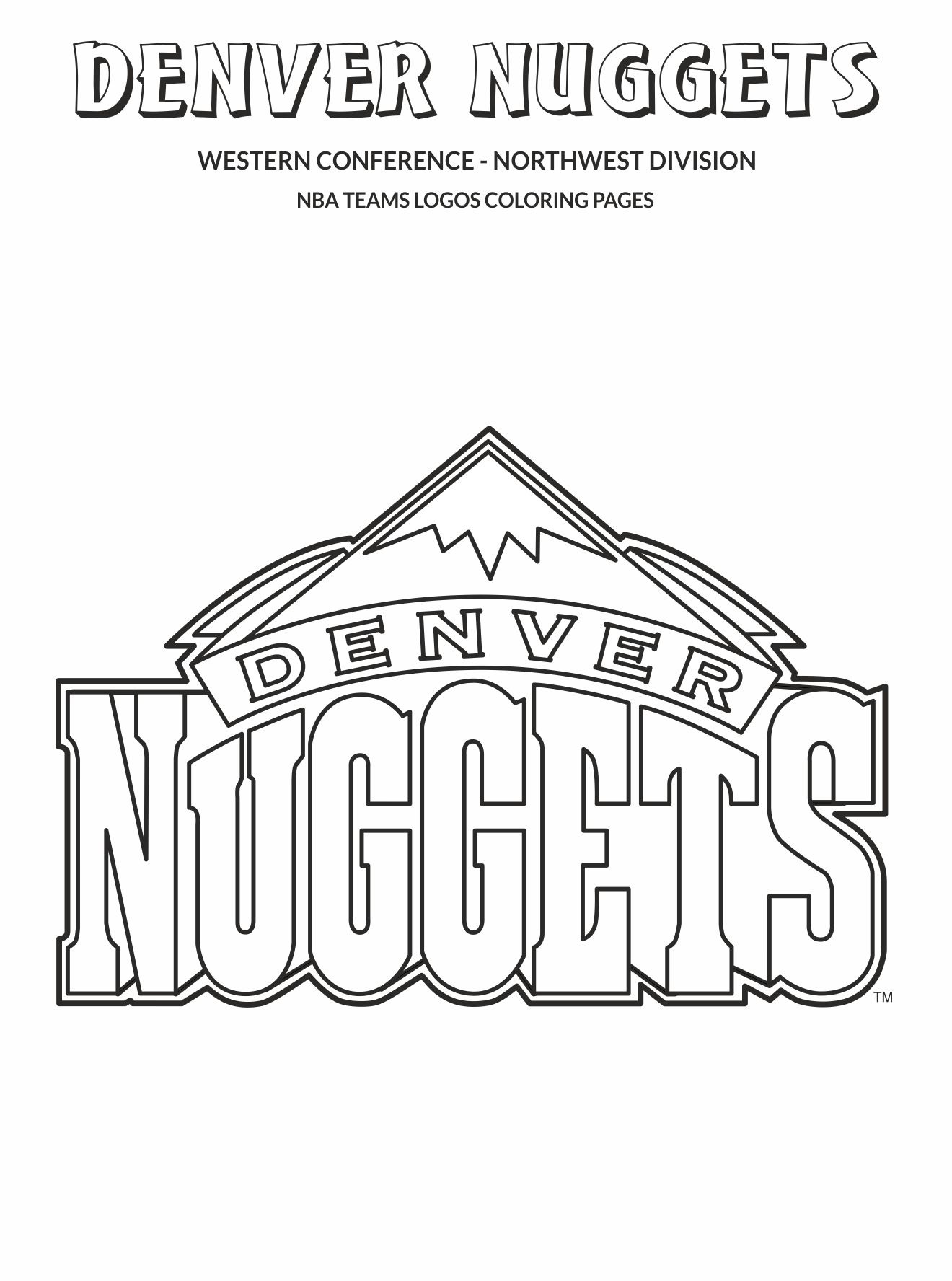 printable denver nuggets coloring pages