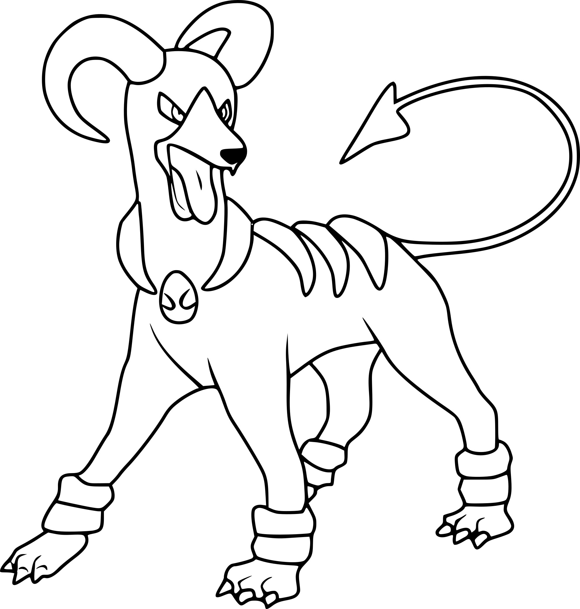 printable houndoom coloring pages