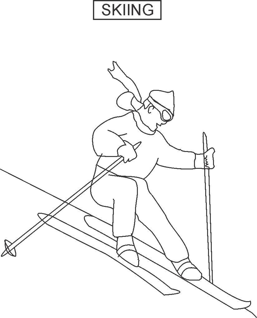 printable skiing coloring pages