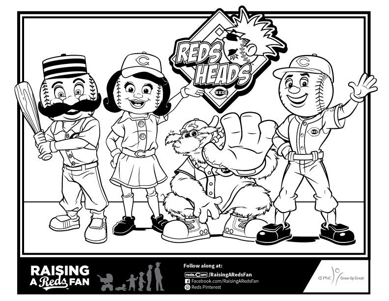 reds heads cincinnati reds coloring pages