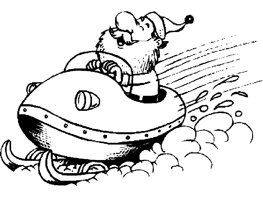 santa sleigh coloring pages