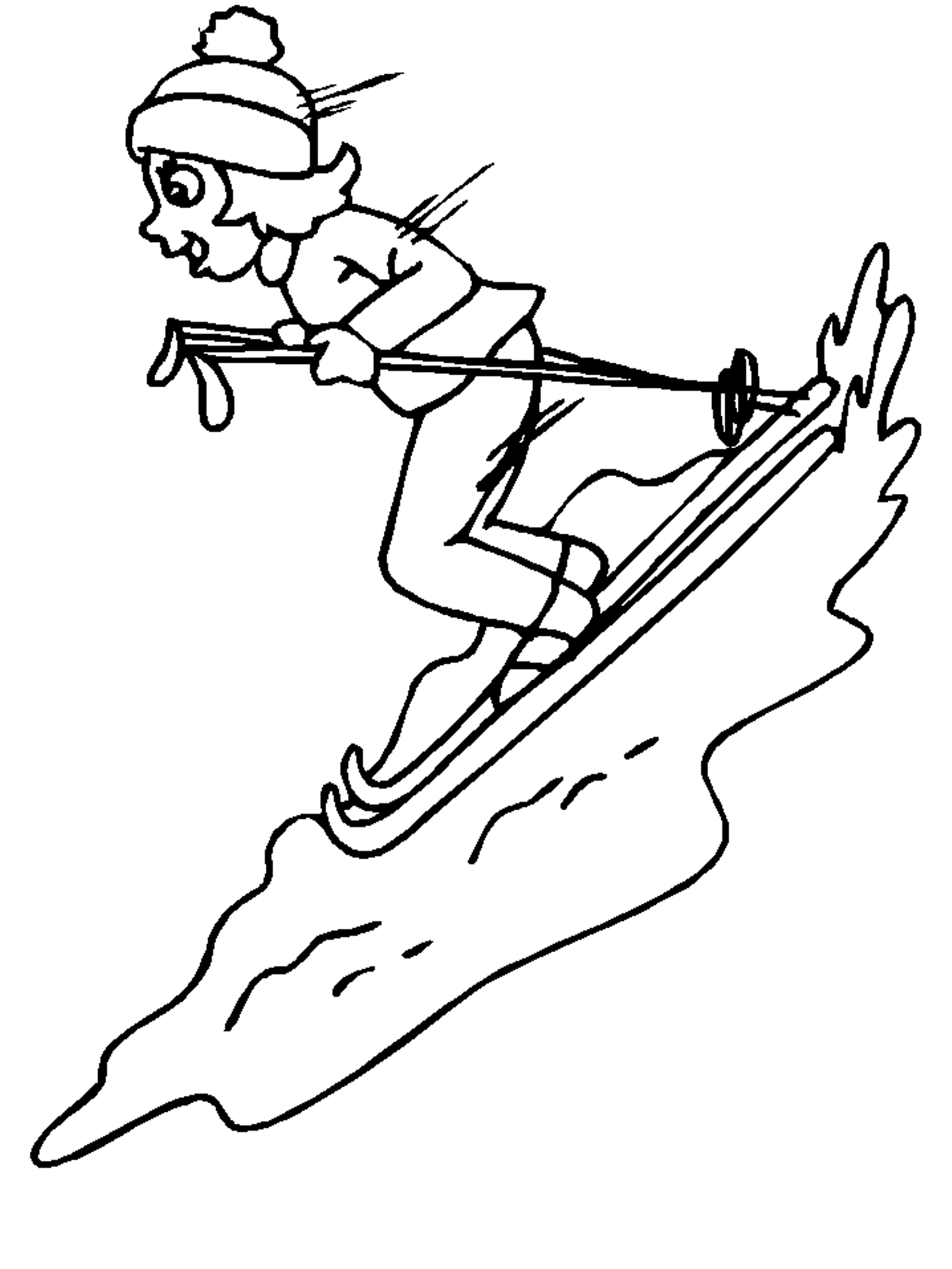 skiing coloring pages free