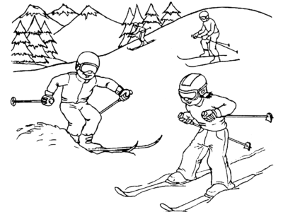 skiing coloring pages to print