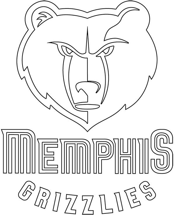 team memphis grizzlies logo coloring page