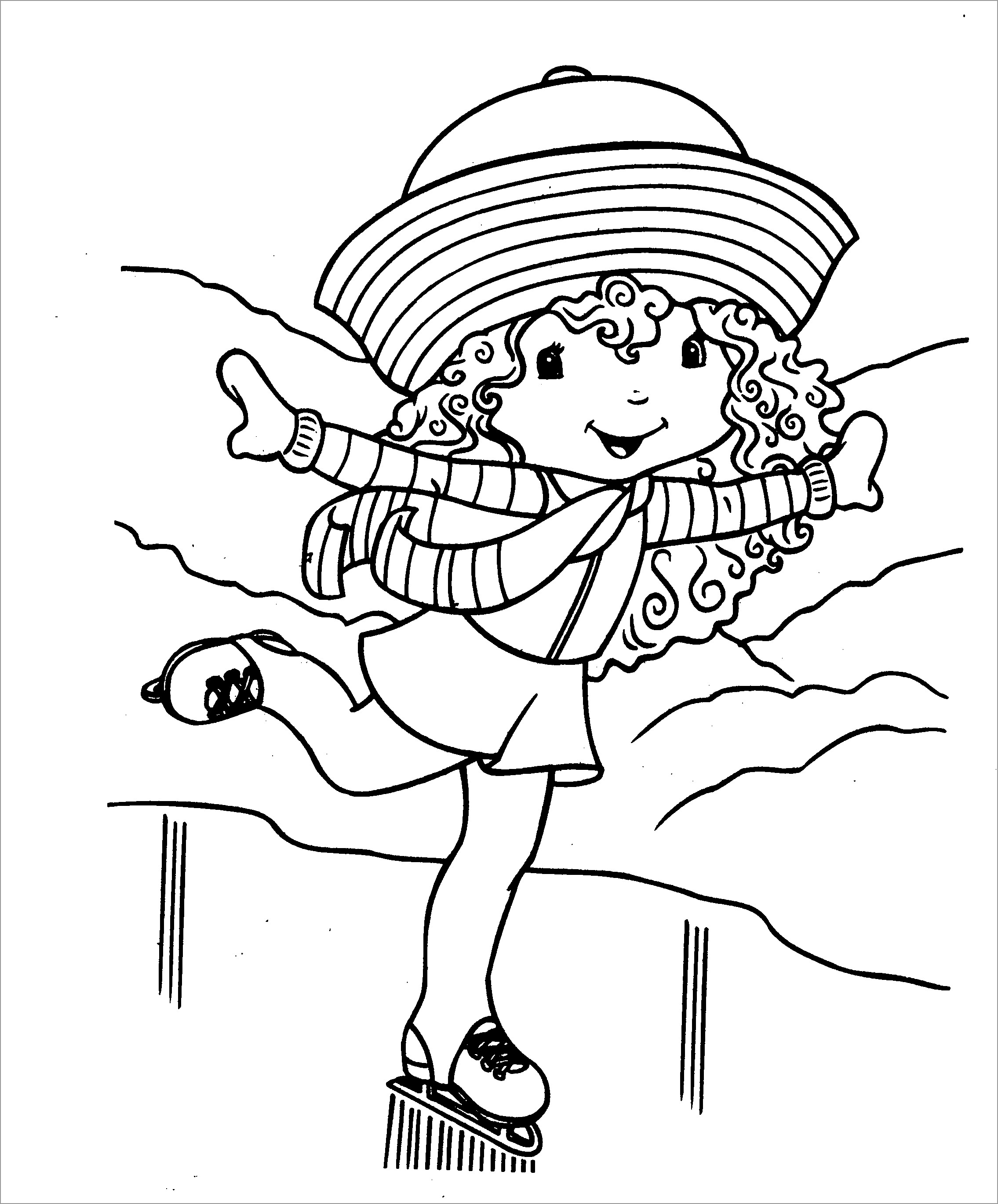 old strawberry shortcake ice skating coloring pages
