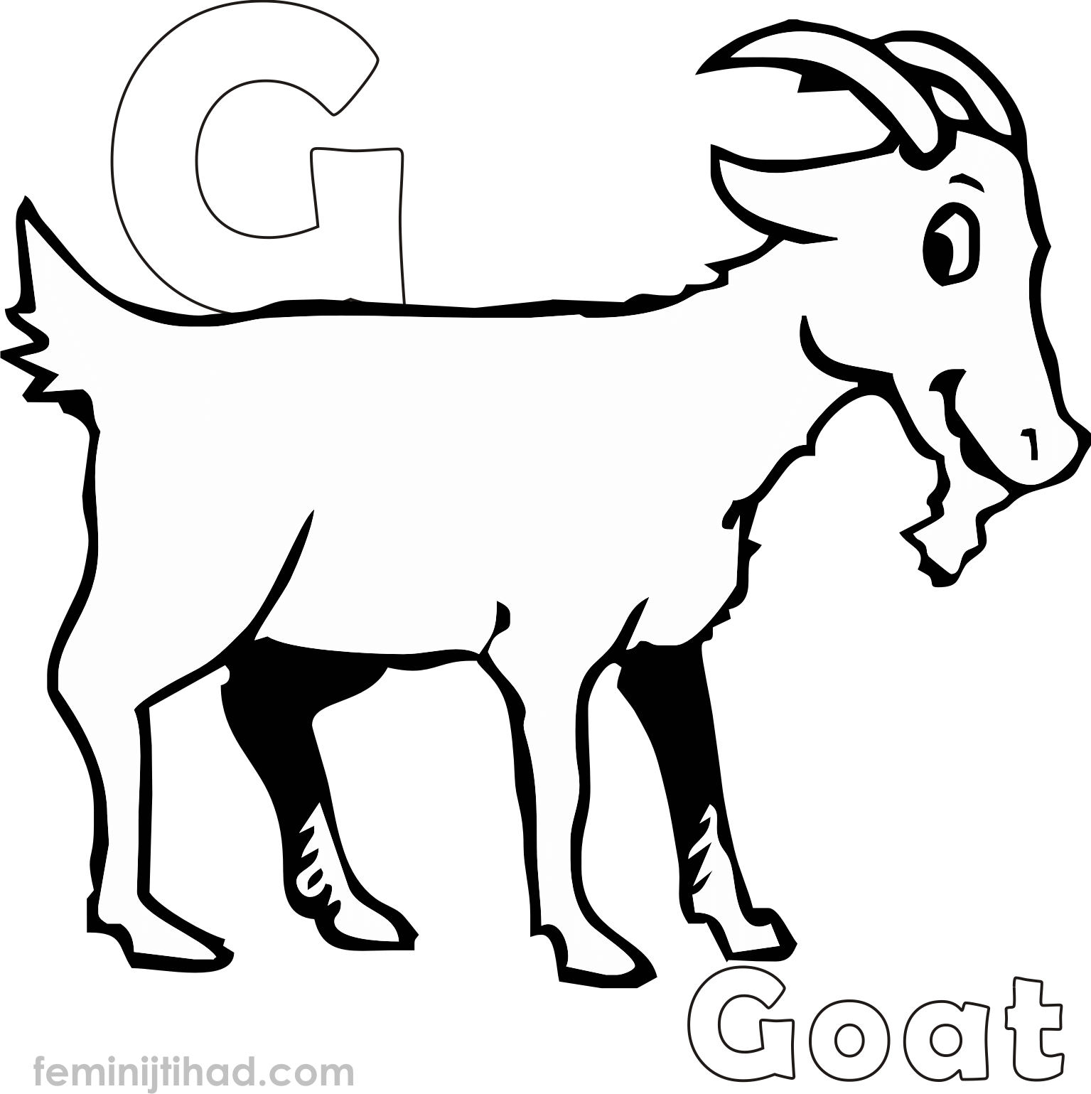 coloring page for goat