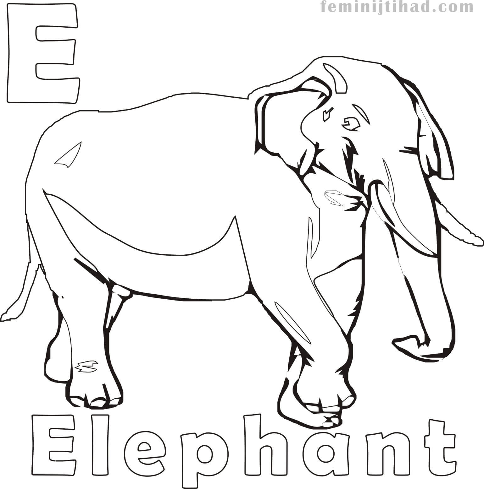 coloring page of african elephant