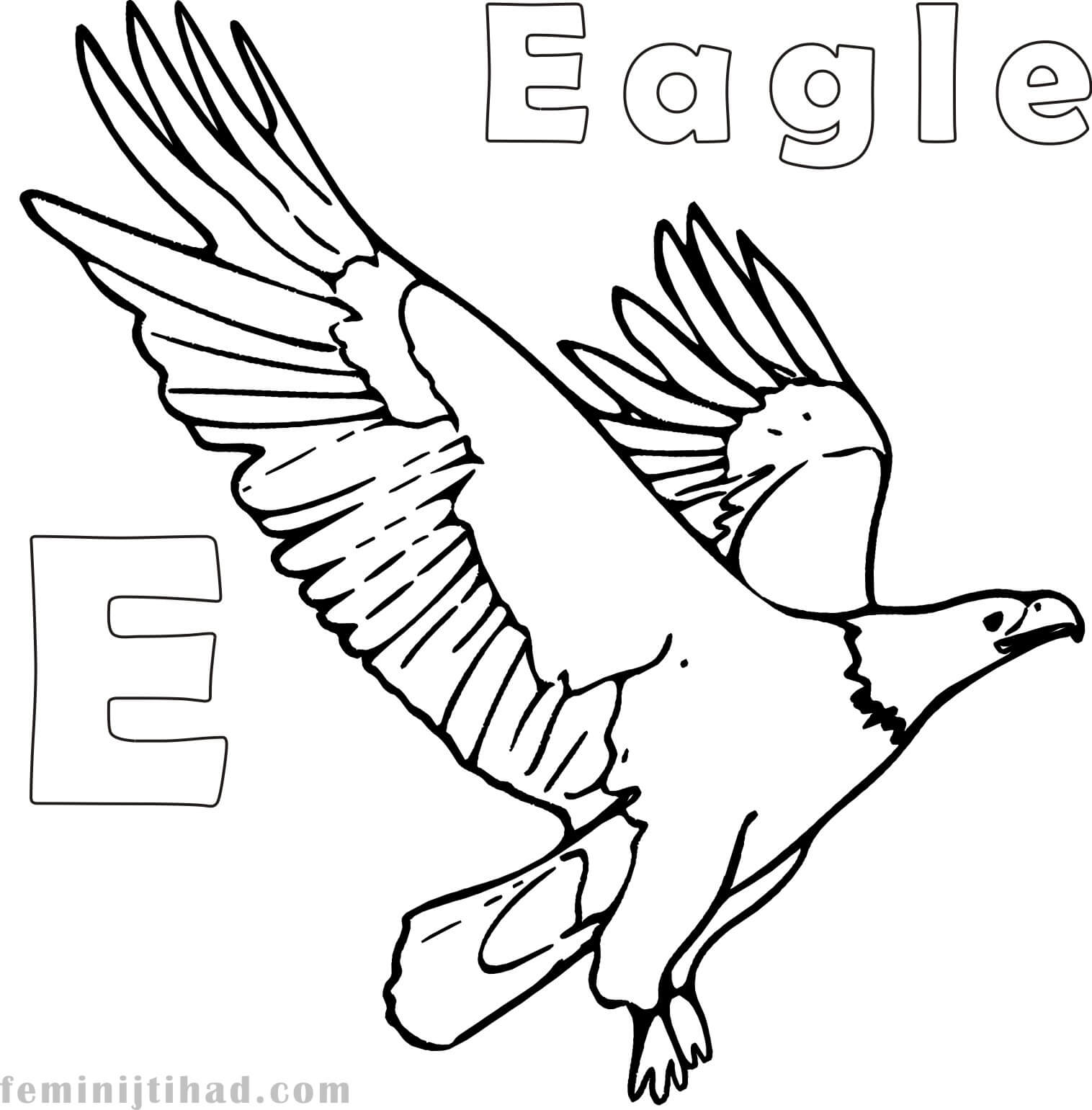 coloring page of an eagle flying