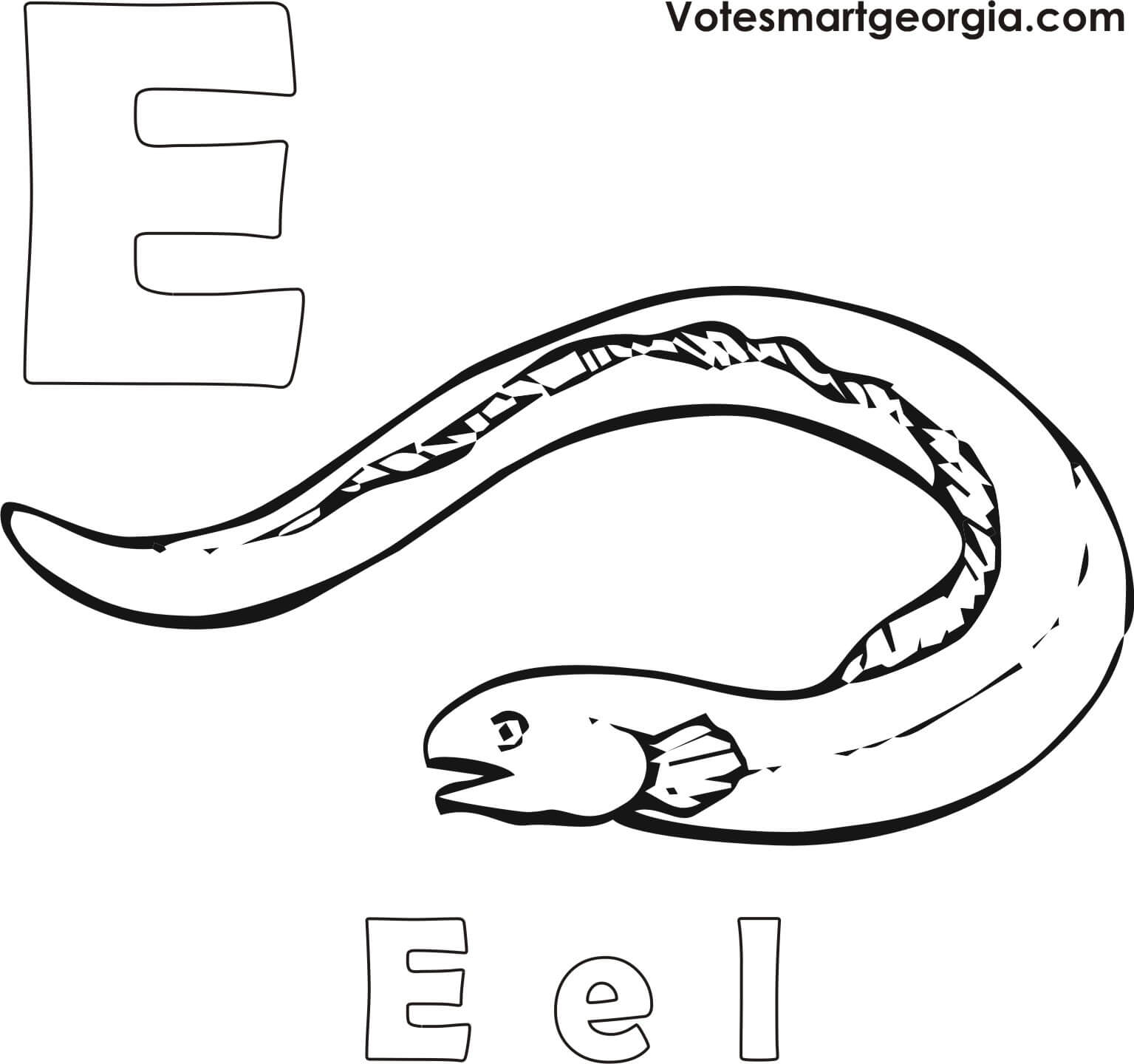 coloring page of eel