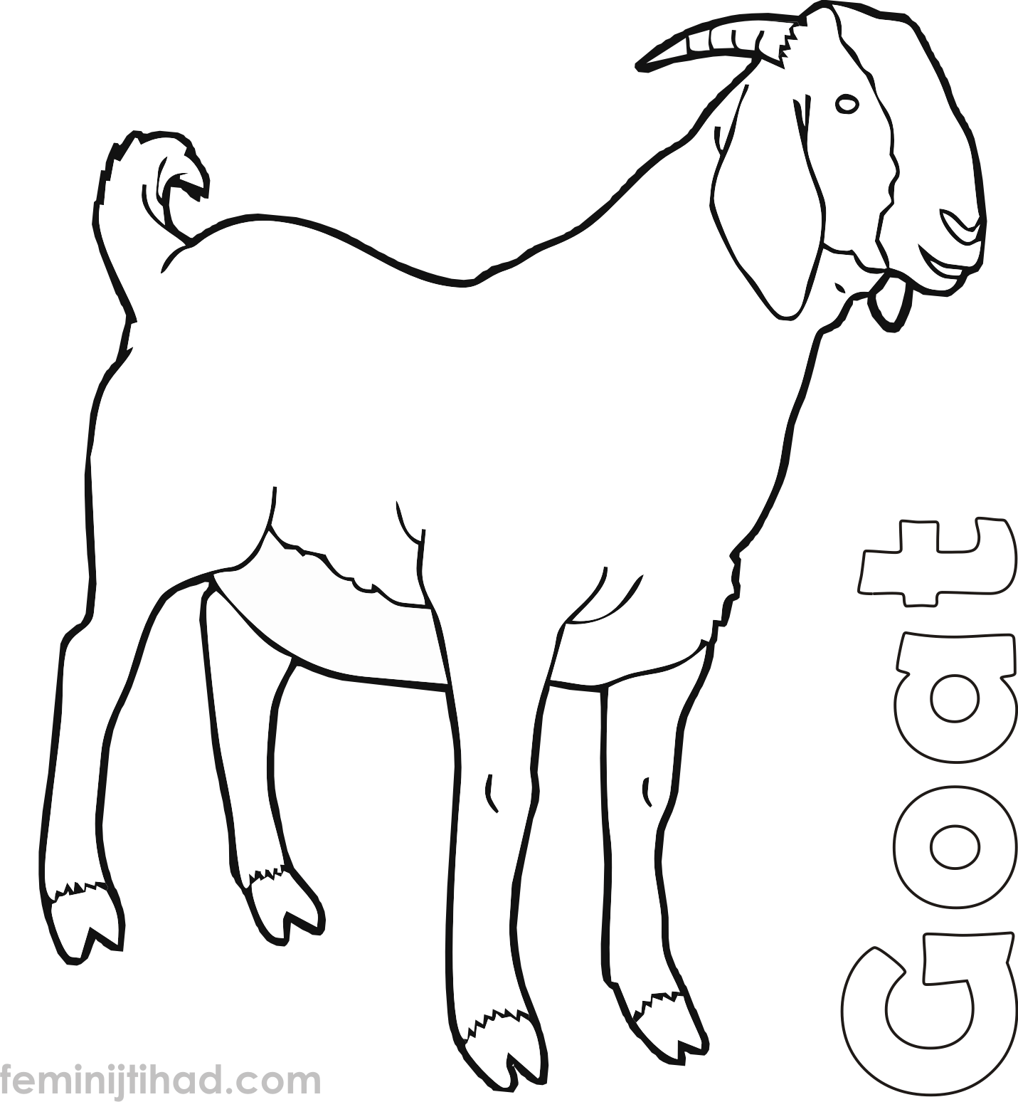 coloring page of goat