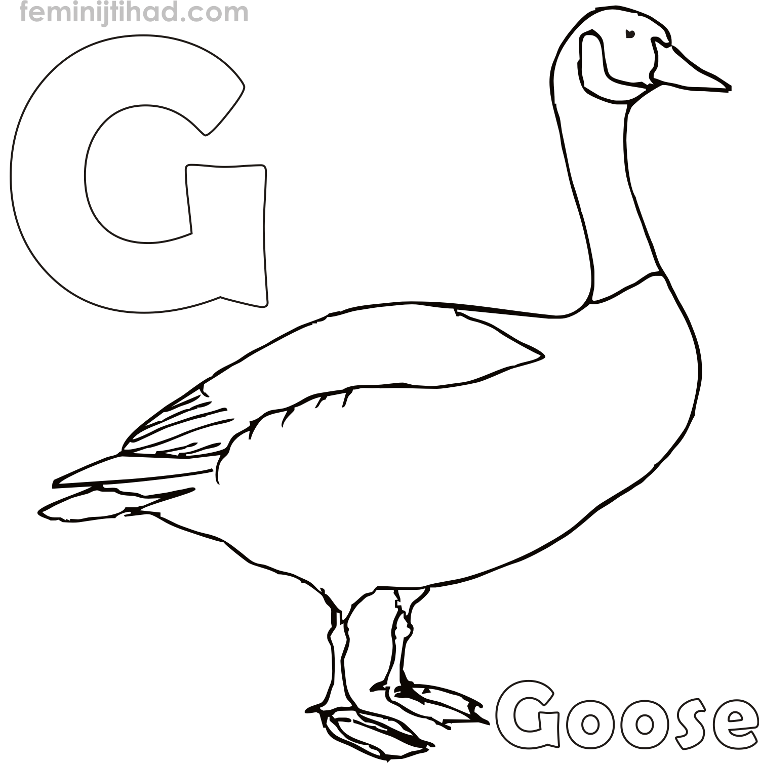 coloring page of goose