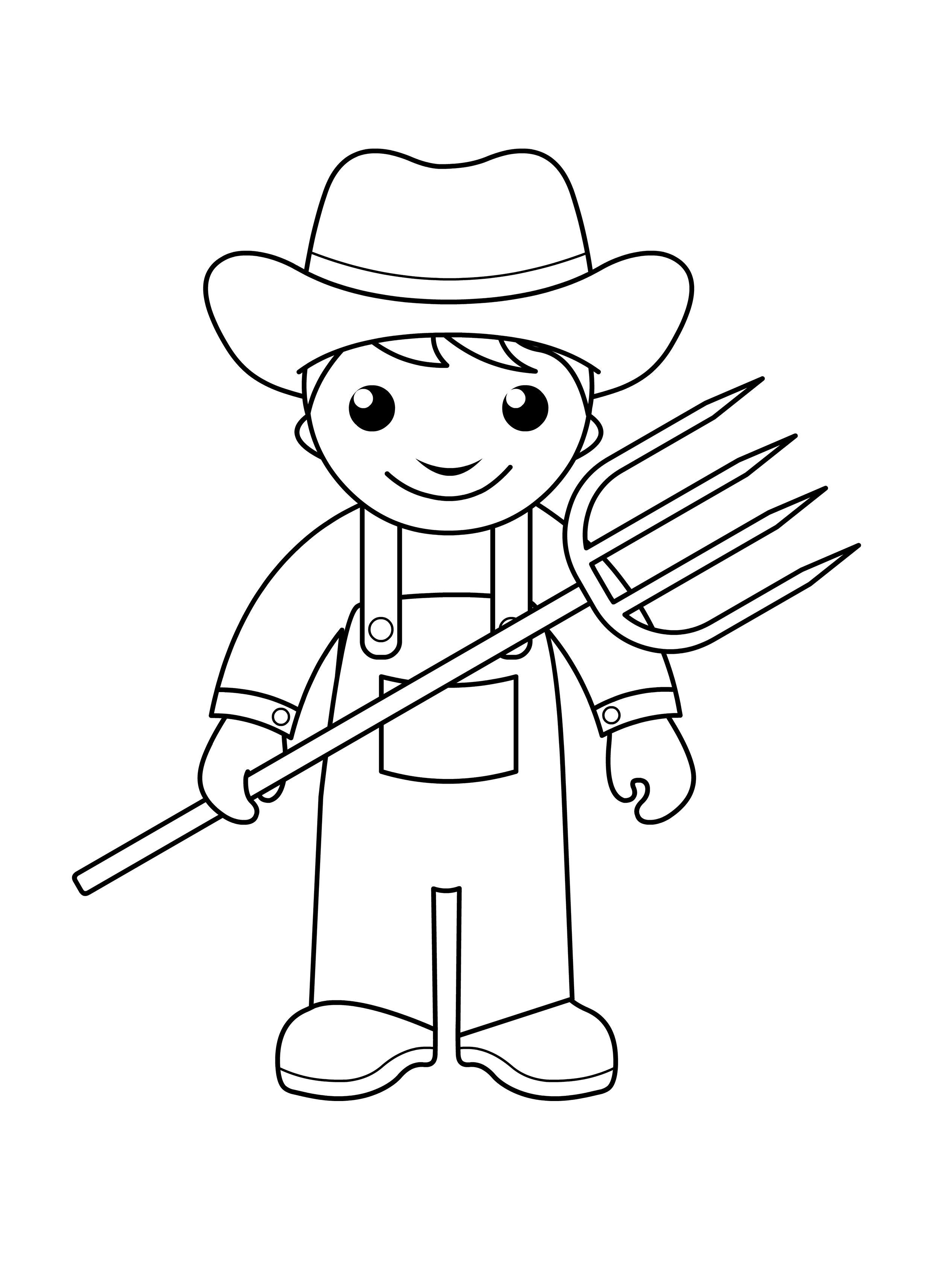 community helpers coloring pages farmer