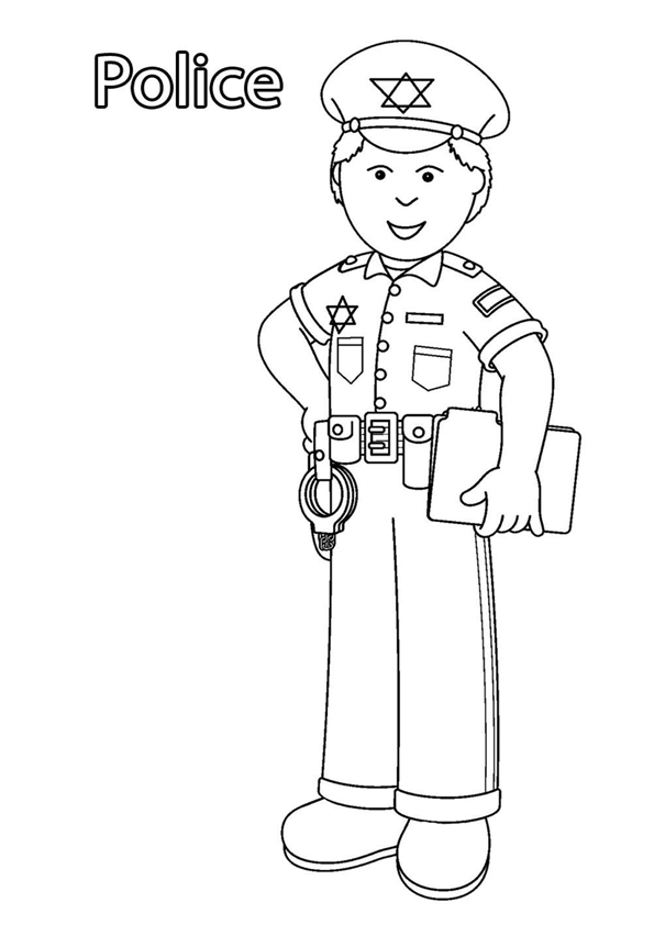 community helpers coloring pages police