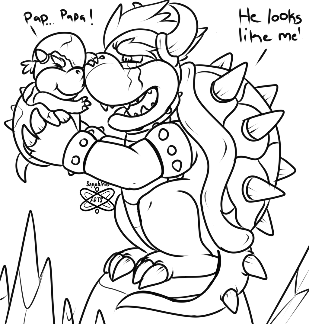 bowser and bowser jr coloring pages