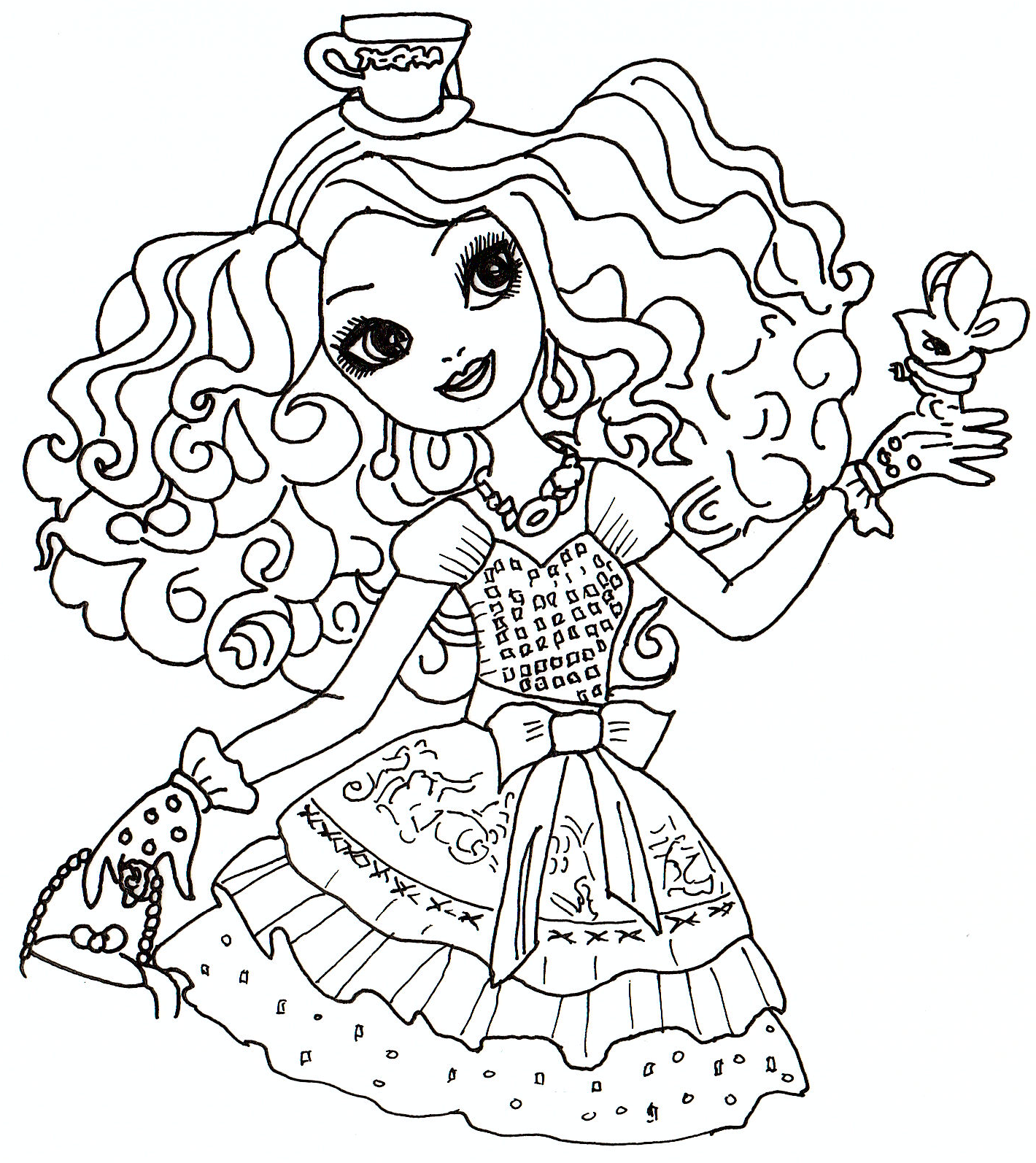 ever after high coloring pages dragon games
