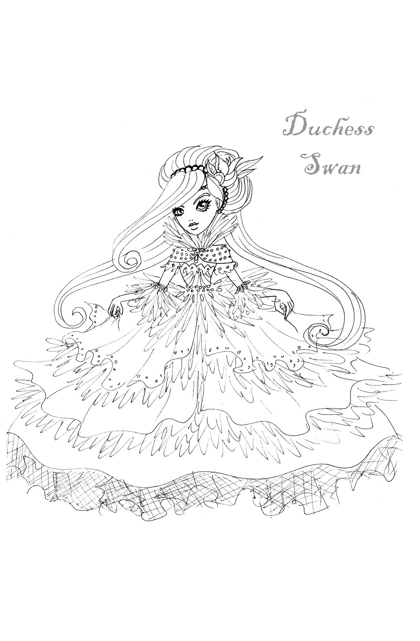 ever after high coloring pages duchess swan
