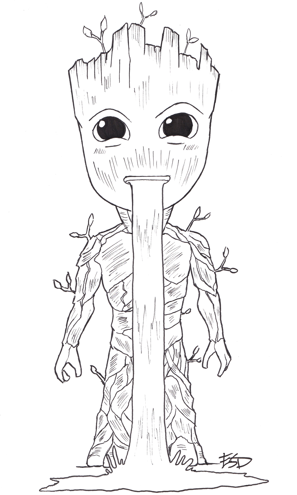 coloring pages of groot from guardians of the galaxy