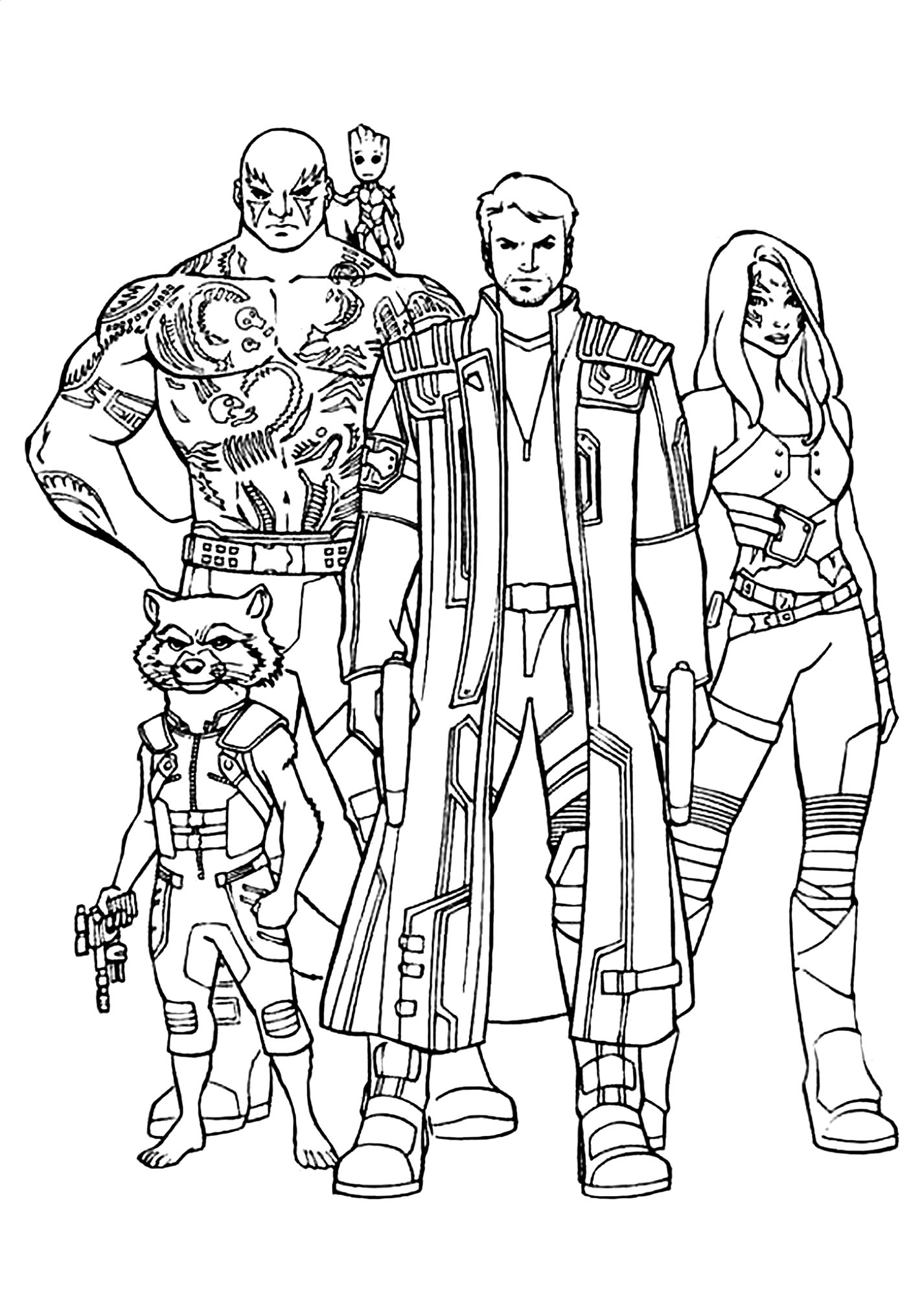 guardians of the galaxy coloring pages