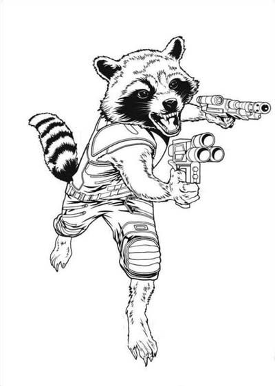 rocket guardians of the galaxy coloring pages
