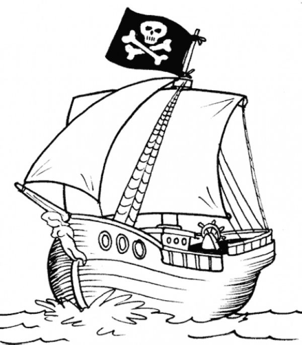cool pirate ship coloring page free