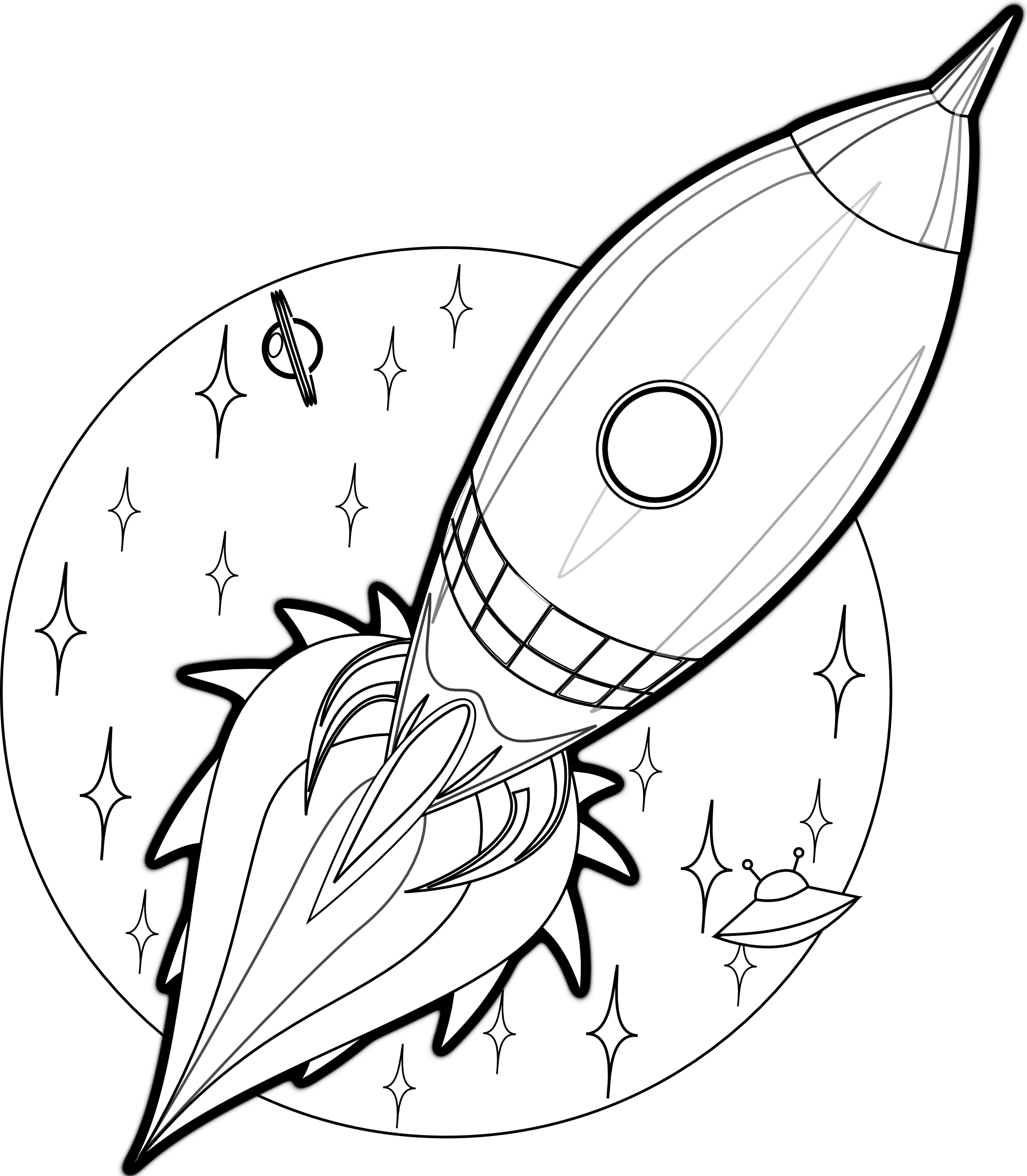 coloring pages of a rocket