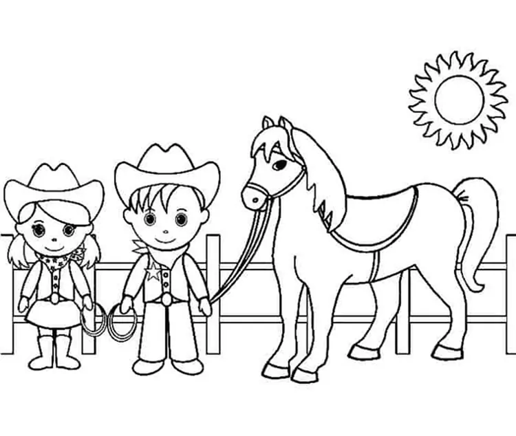 cowboy coloring pages pdf to print coloringfolder com