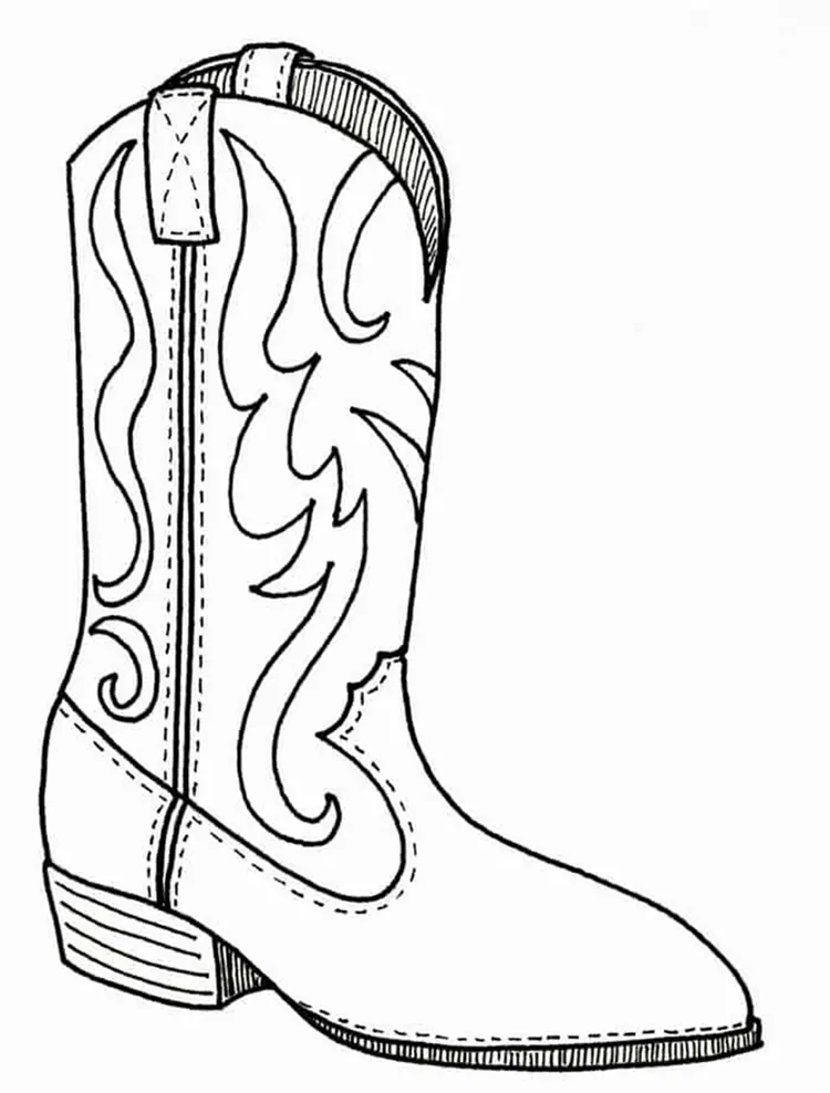 cowboy boot coloring book pages