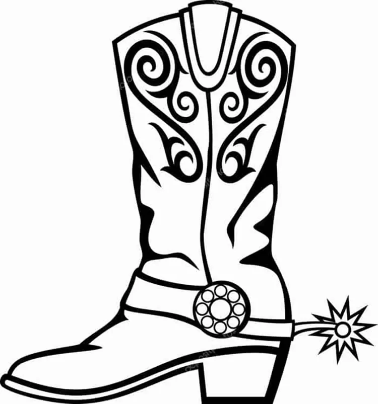 cowboy boot coloring pages free