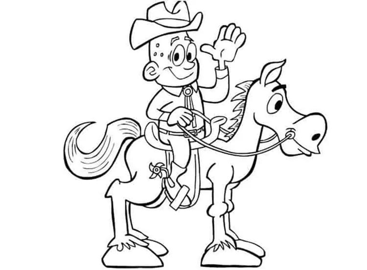 cowboy on horse coloring pages