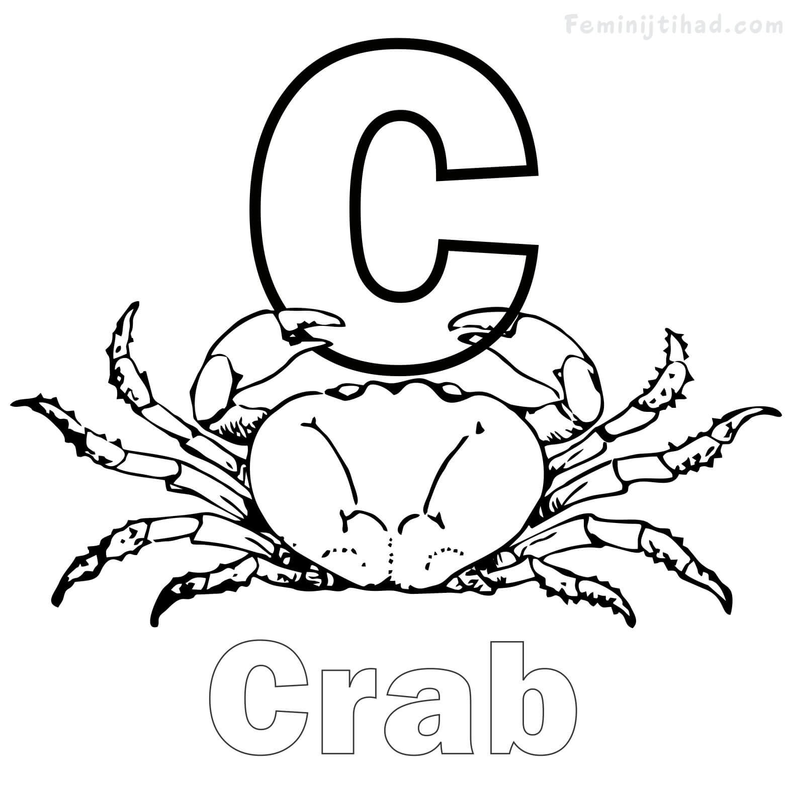 crab coloring page printable