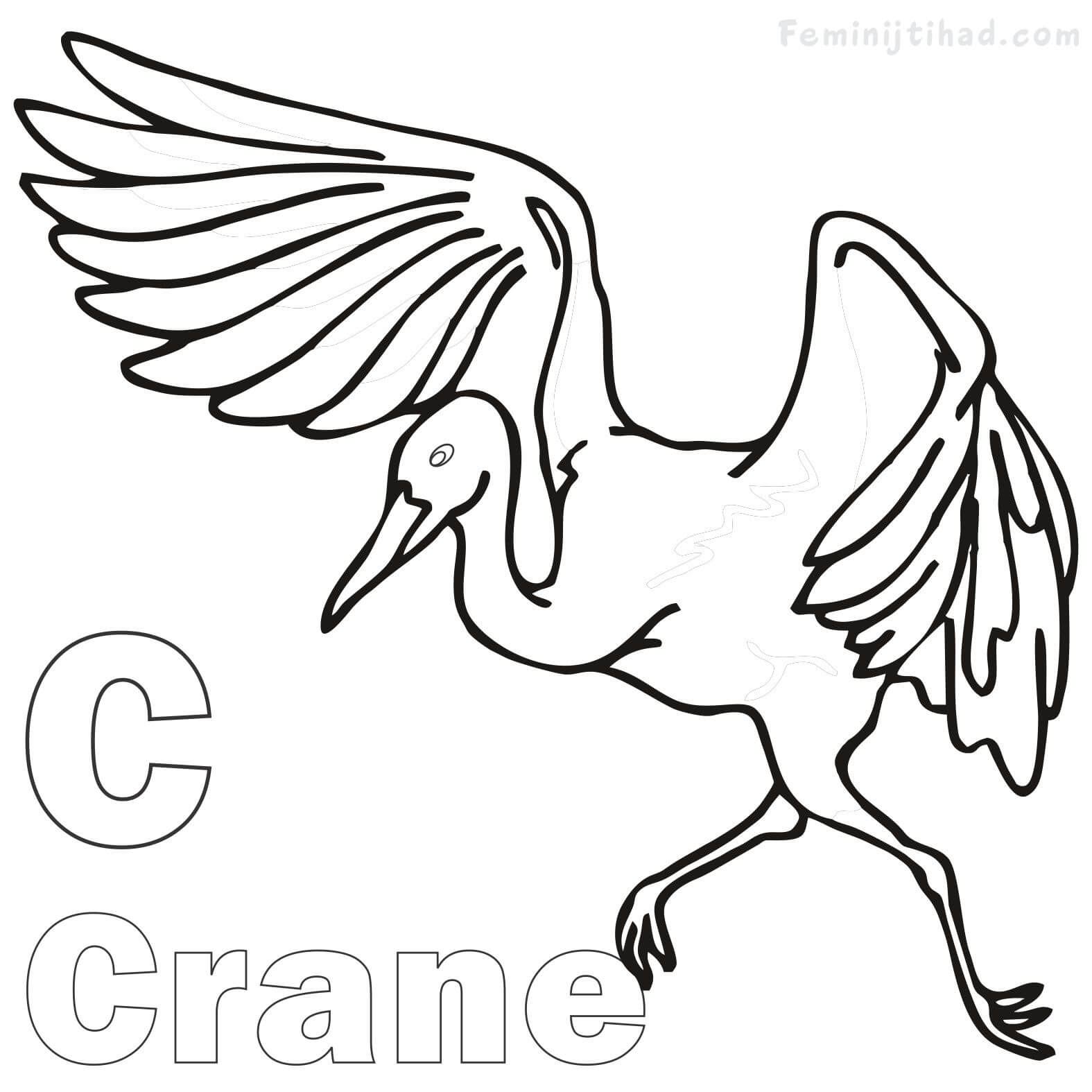 crane coloring pages printable