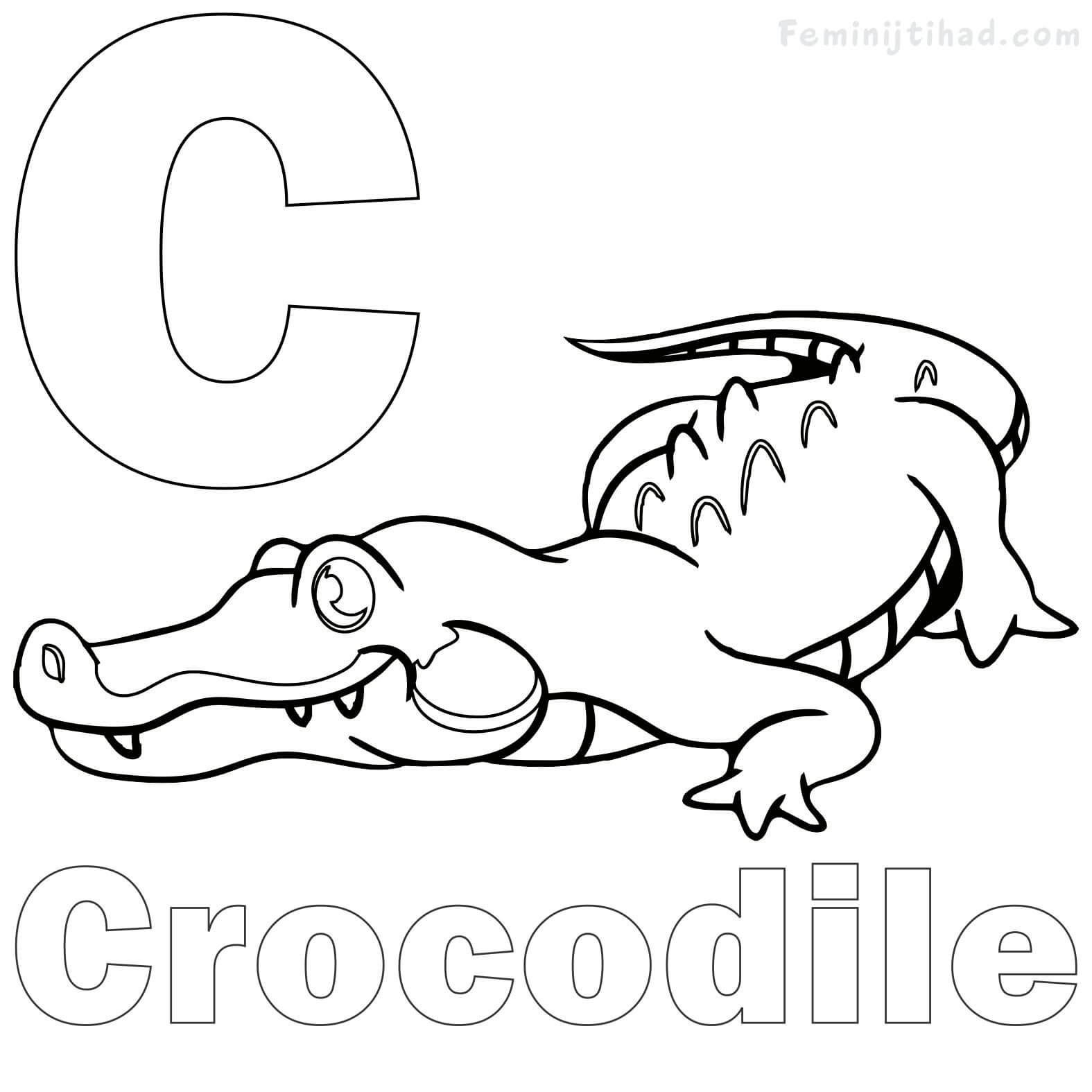 crocodile coloring page printable