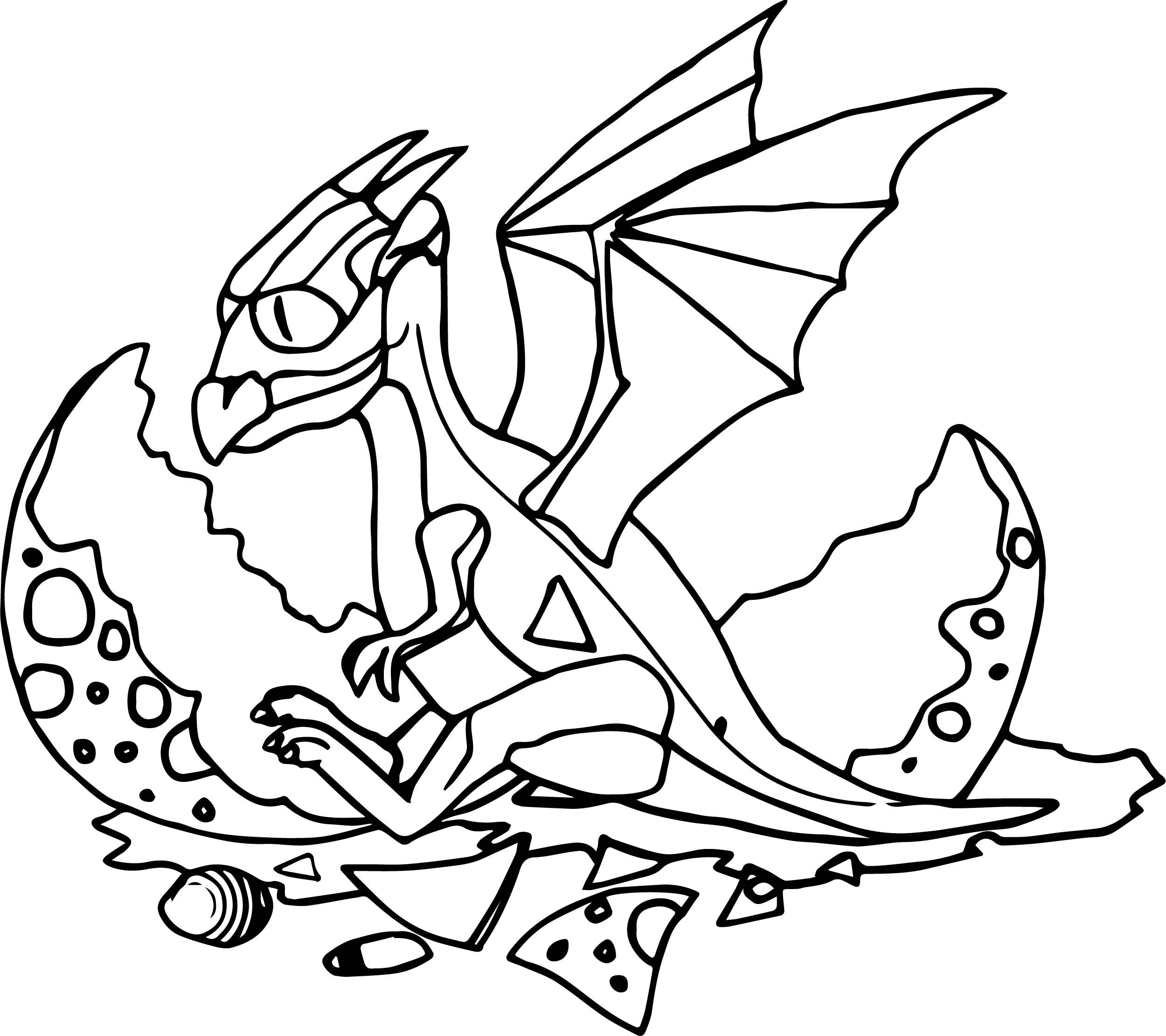 cartoon baby dragon coloring pages