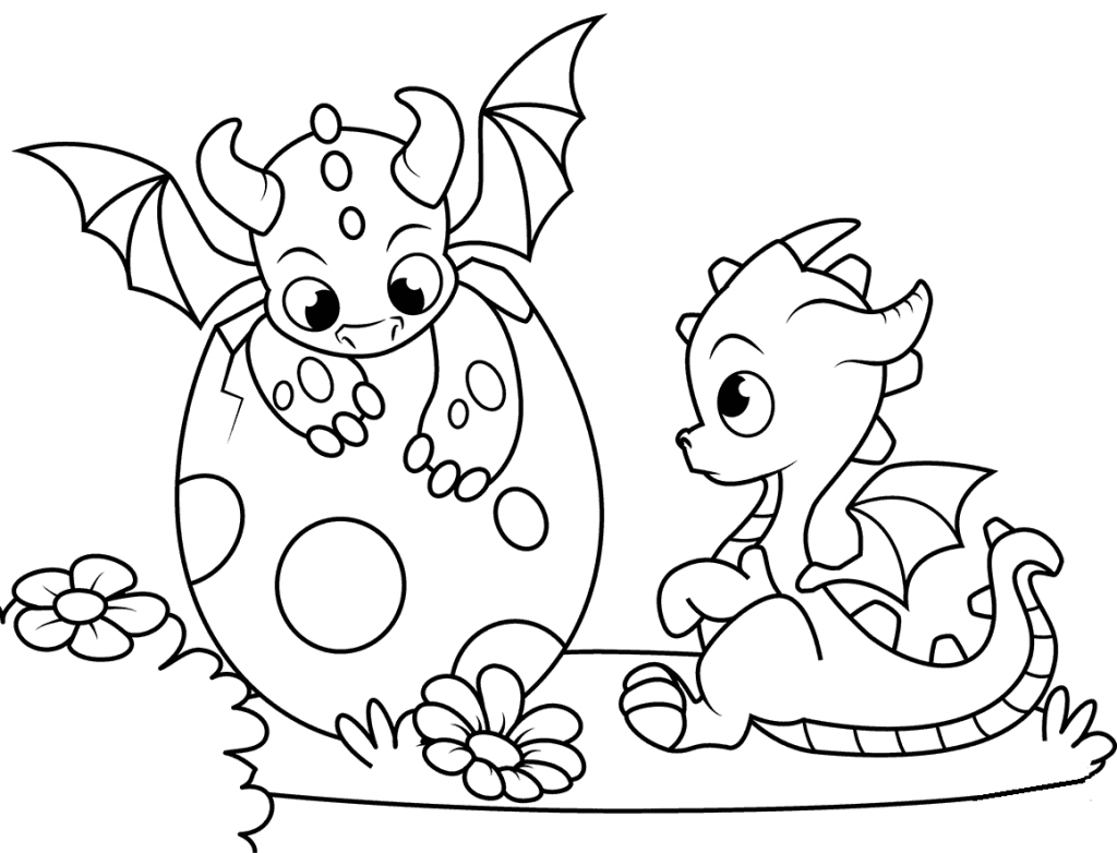 cute baby animal coloring pages printable dragon