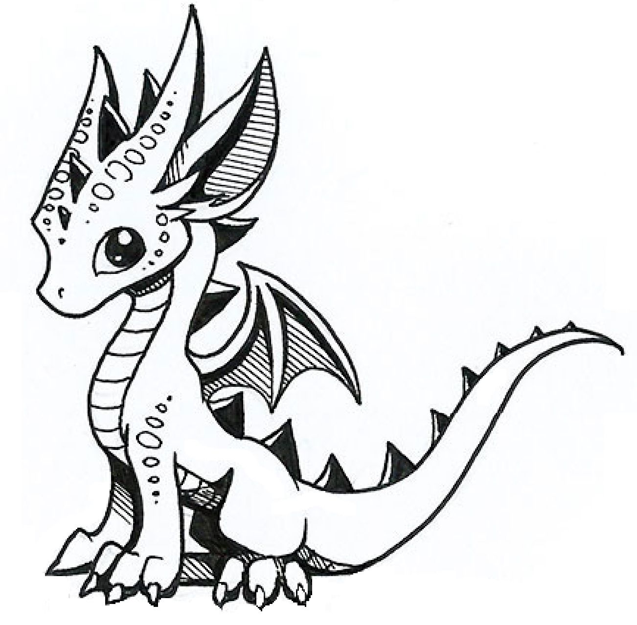 cute baby dragon coloring pages