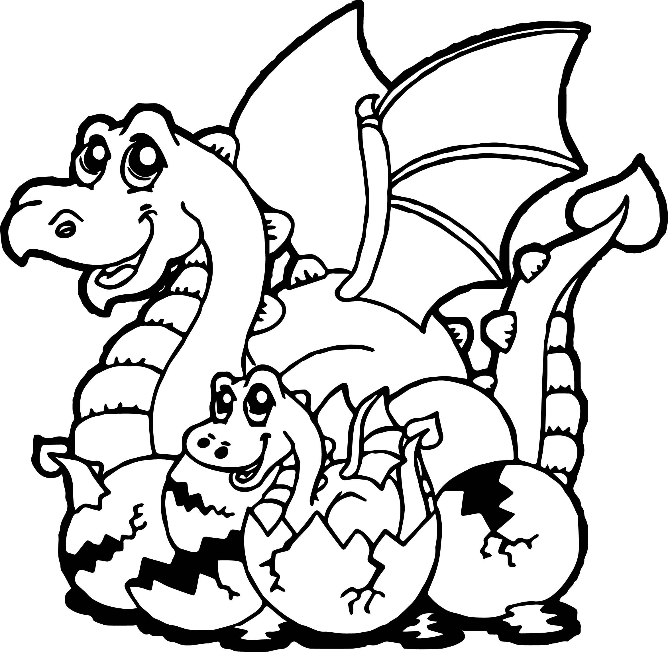 mama and baby dragon coloring pages