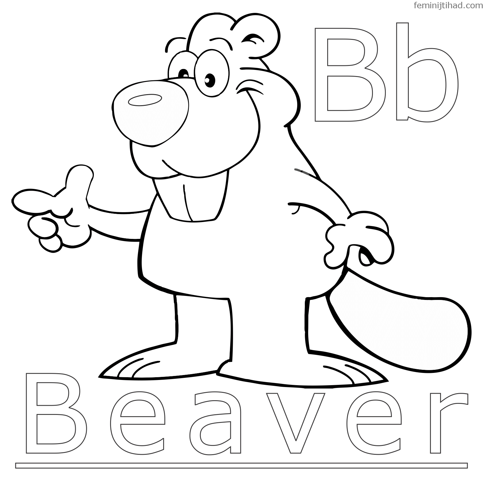 cute beaver coloring pages
