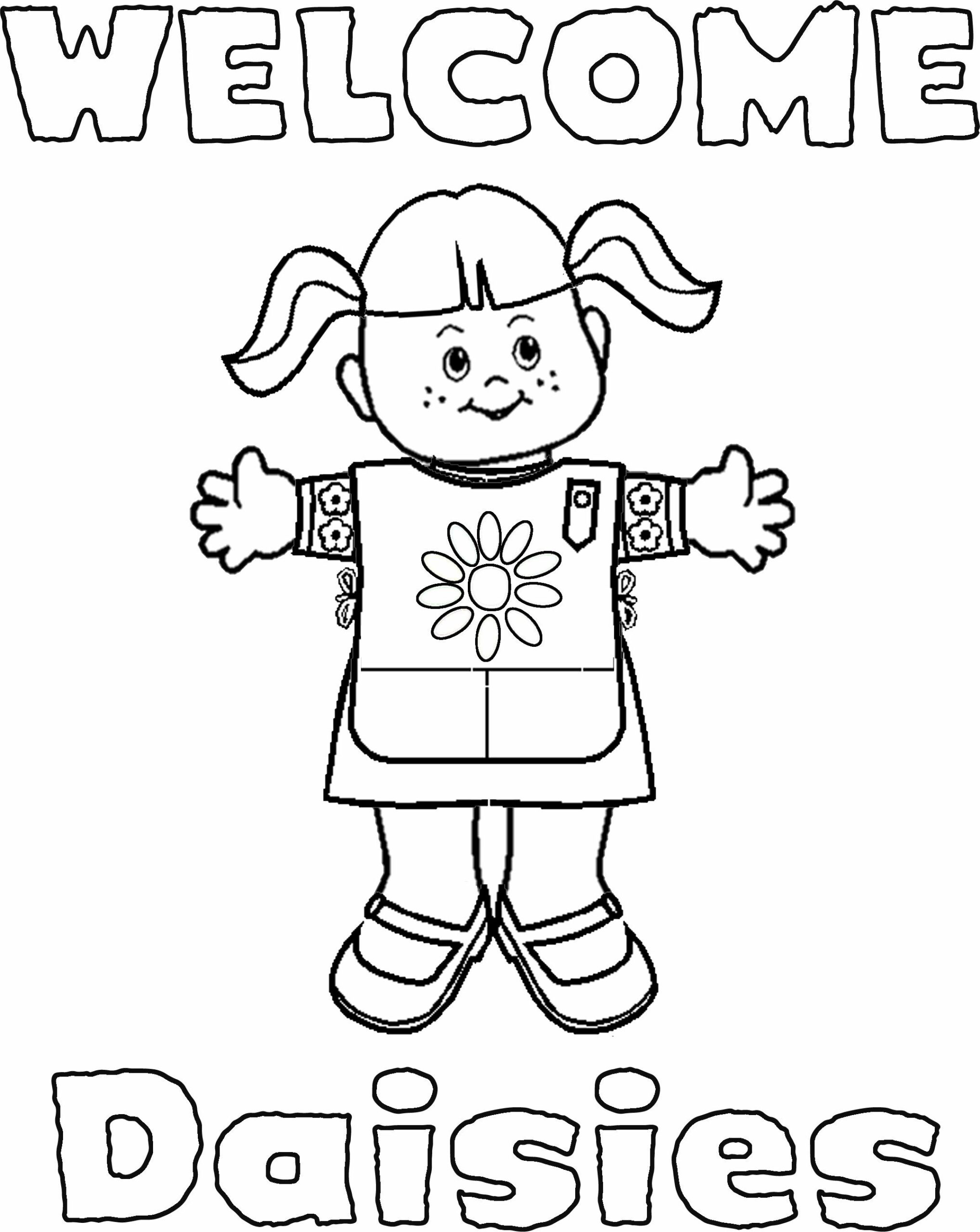 daisy scouts coloring pages