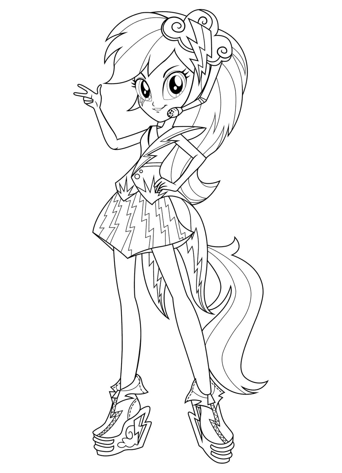 Cute Equestria Girl Coloring Pages Pdf To Print - Coloringfolder.com