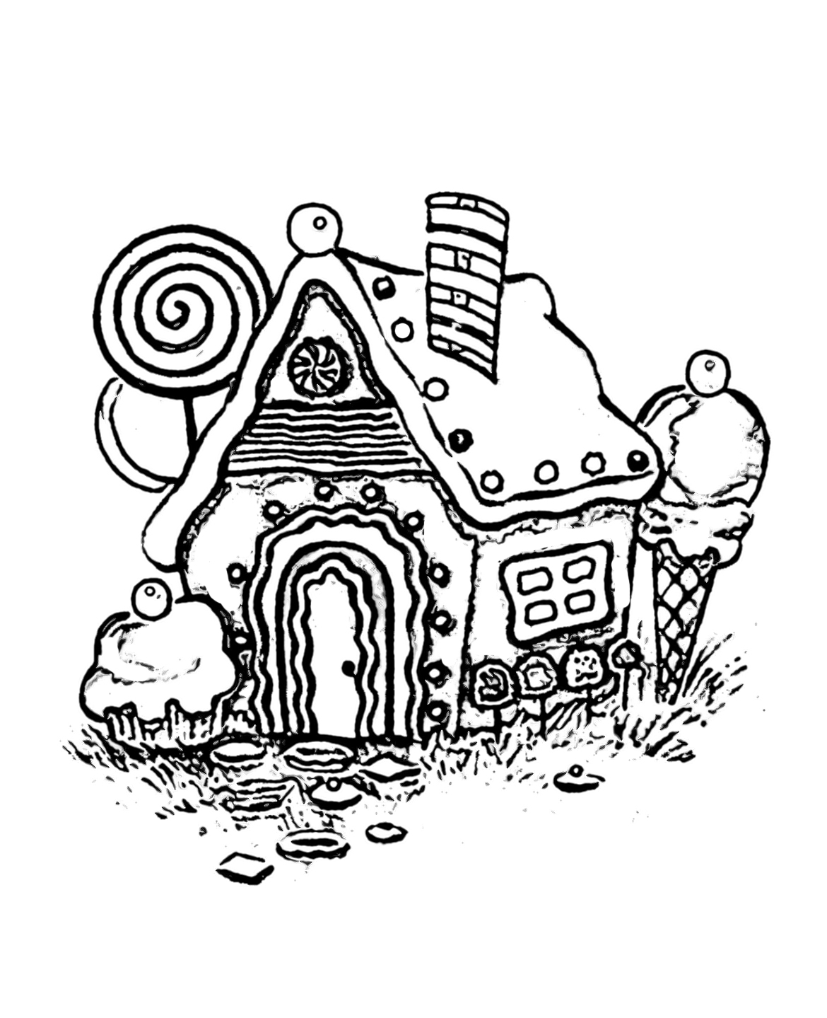 christmas gingerbread house coloring pages