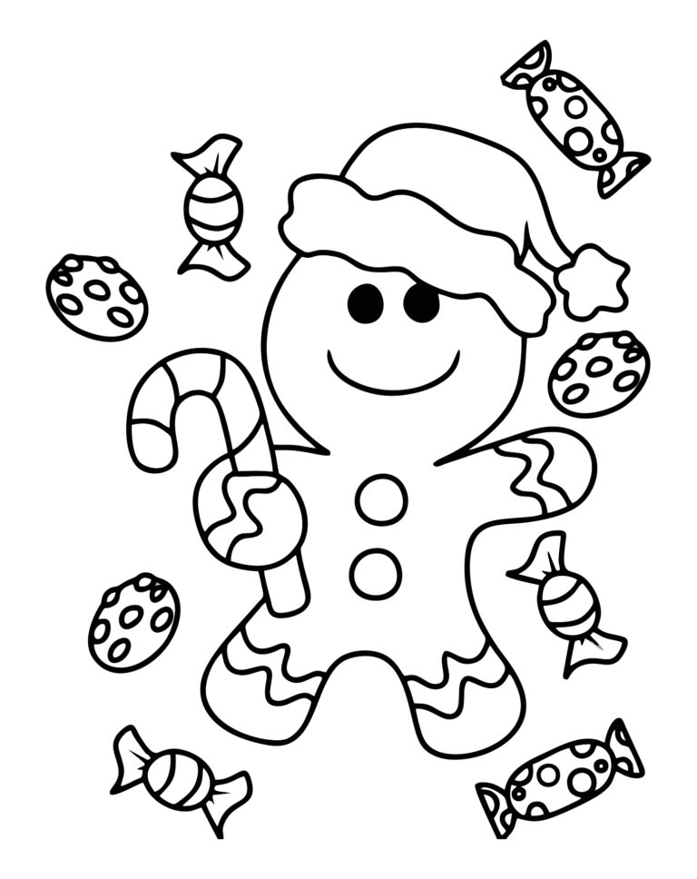 Cute Gingerbread Coloring Pages Pdf - Coloringfolder.com