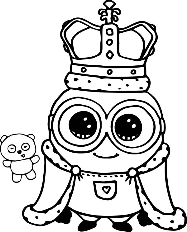 cute minion king coloring pages