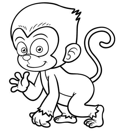 cute monkey printable coloring pages