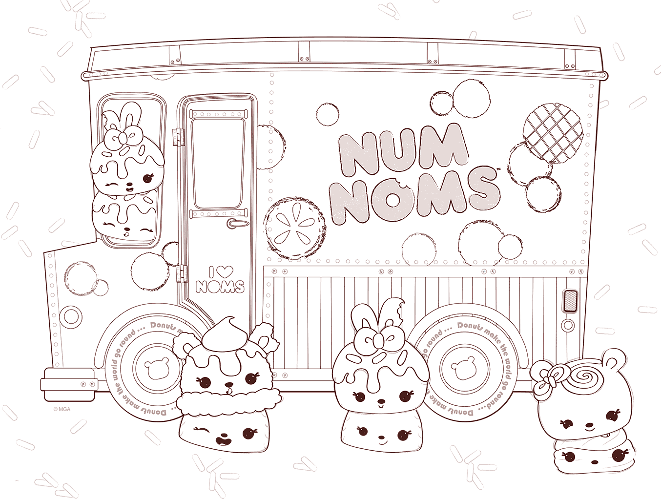 num nom food truck coloring pages
